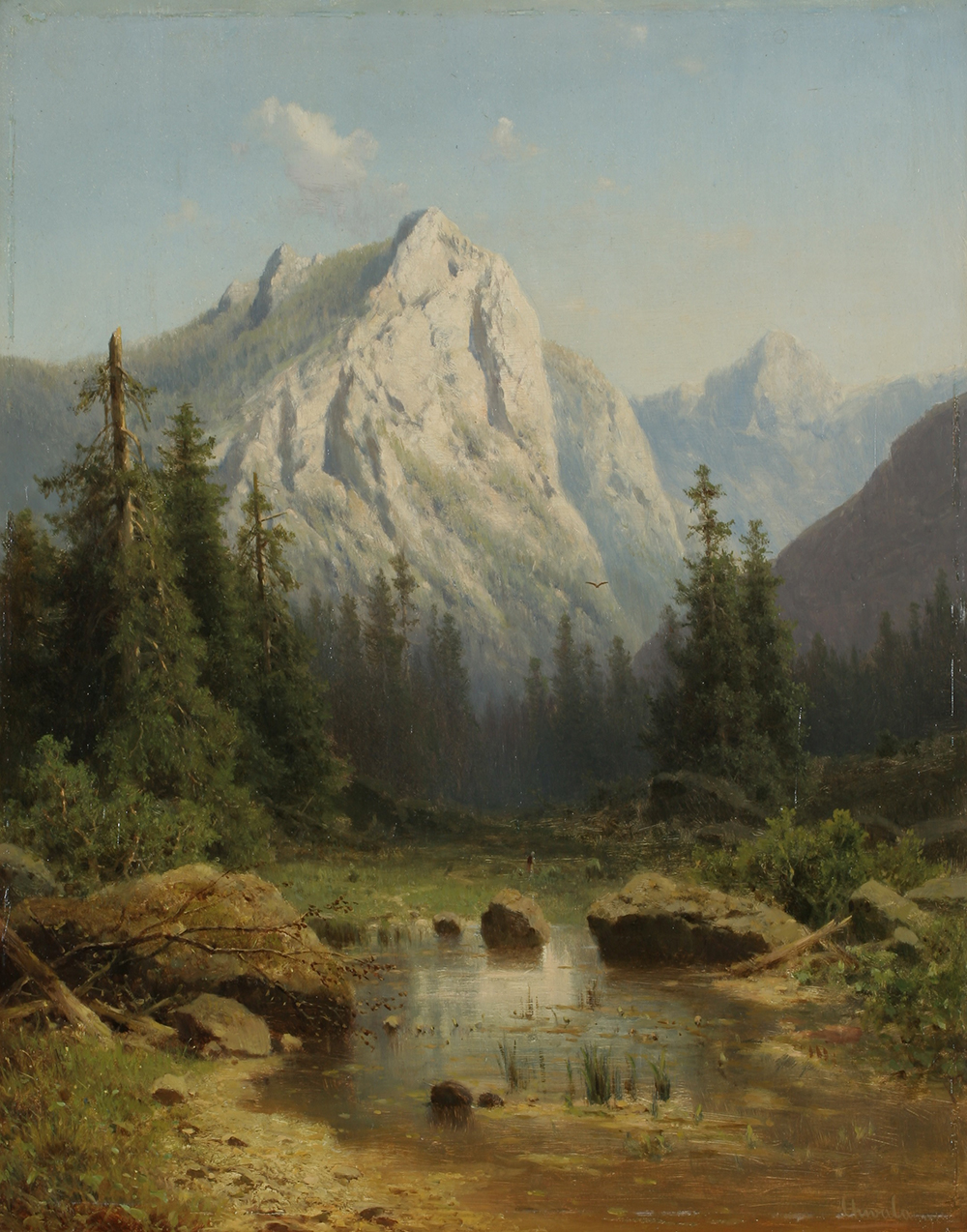 Adolf Chwala, Horská krajina, 1865-1870, olej, překližka, 53 x 42 cm, KGVUZ, inv. č. O-1285