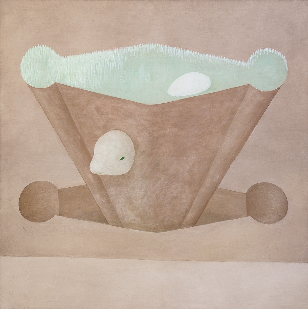 Petr Nikl, Ovce, 1989, olej, plátno, 130 x 130 cm, KGVUZ, inv. č. O 1232
