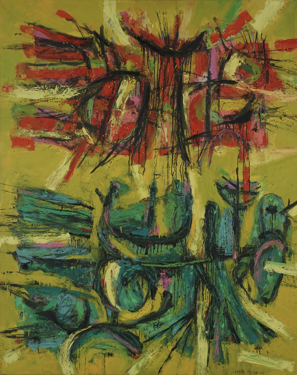Jan Kotík, Terény, 1959–1960, olej, plátno, 162 x 130 cm, KGVUZ, inv. č. O-940