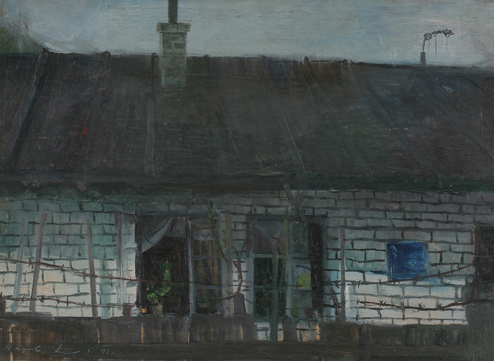 Karel Souček, Kladenský motiv, 1942, olej, překližka, 39,5 x 55 cm, KGVUZ, inv. č. O-283