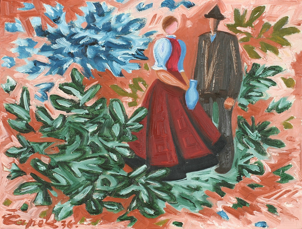 Josef Čapek, Milenci, 1936, olej, plátno, 40 x 54 cm, inv. č. O-325