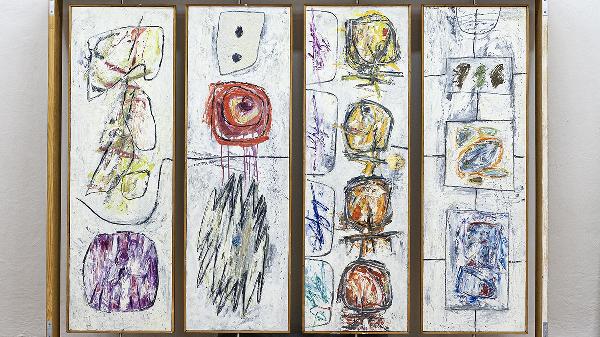 Jan Kotík, Tabule, 1964, olej, plátno, 124 x 168 x x 34,5 cm, KGVUZ, inv. č. O-1230