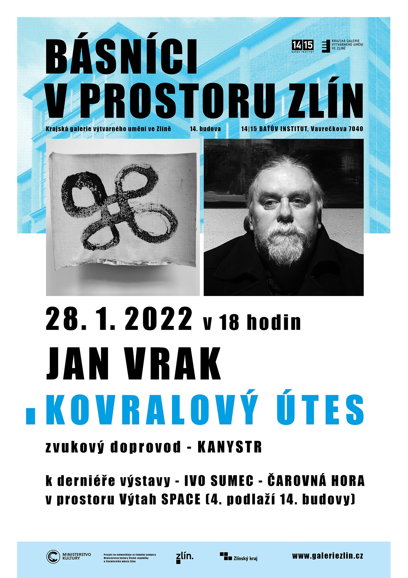 plakát Básníci v prostoru Zlín: Jan Vrak