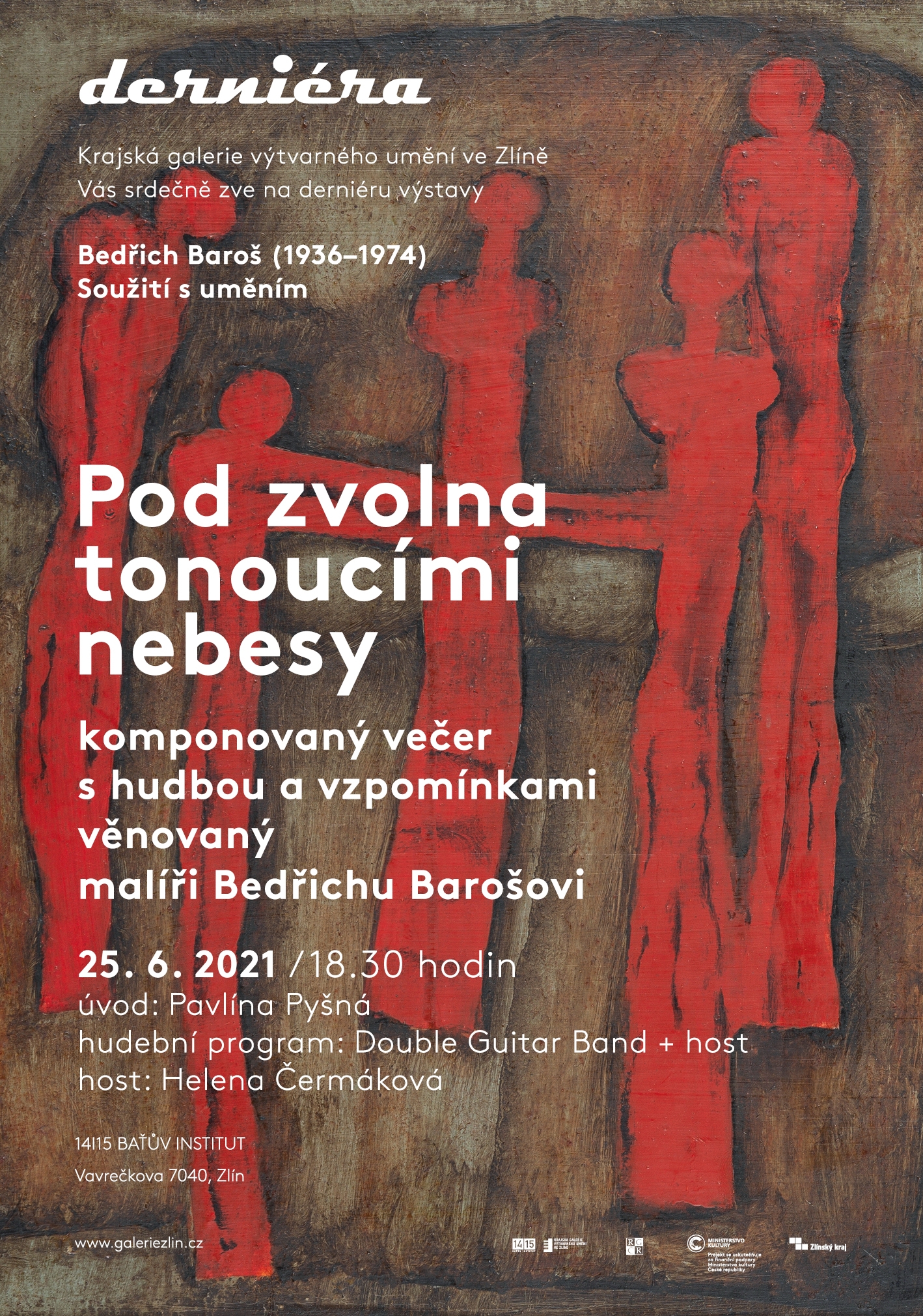 plakát k derniéře výstavy Bedřich Baroš – Soužití s uměním