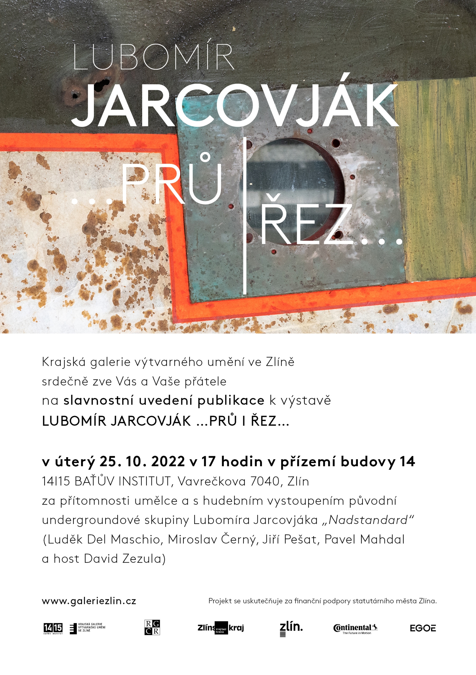 Pozvánka na křest katalogu k výstavě Lubomír jarcovják ... PRŮ | ŘEZ ...