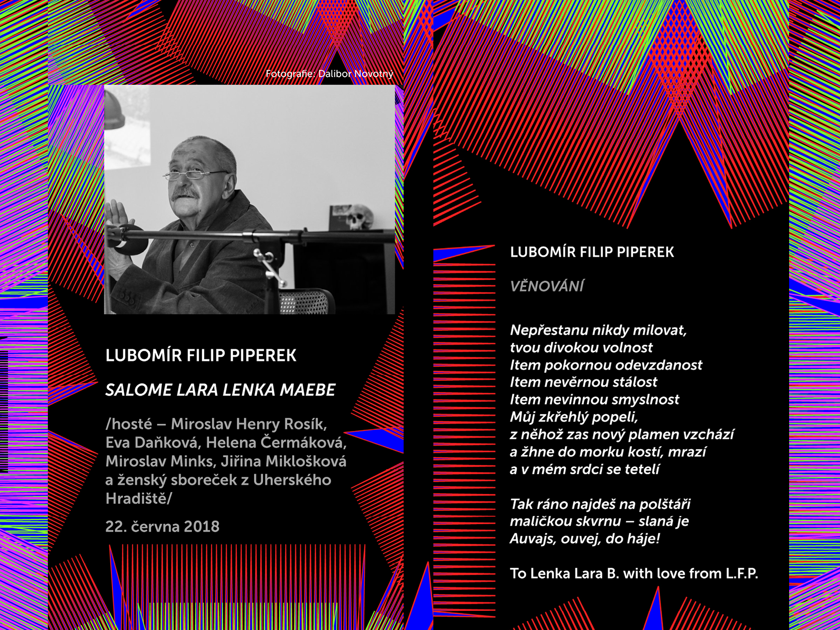 Básníci v prostoru Zlín 2018:  Lubomír Filip Piperek