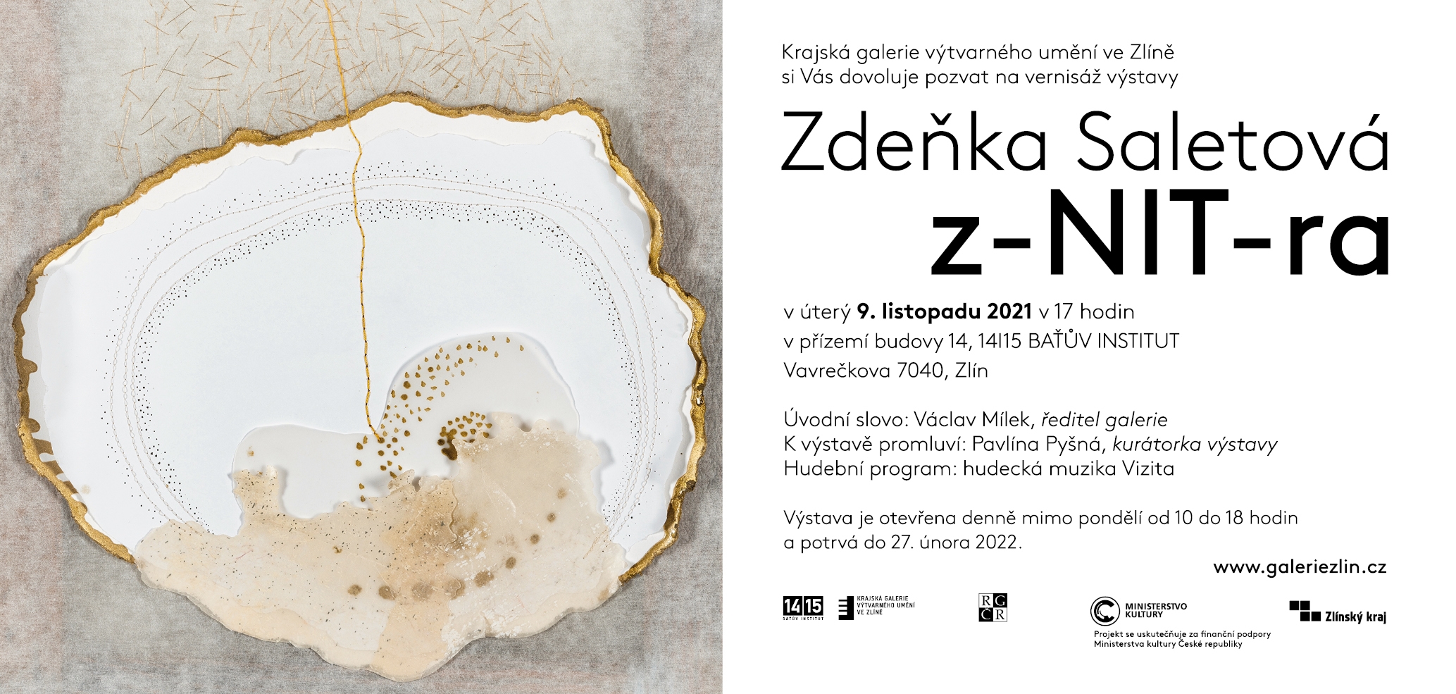 Pozvánka na výstavu Zdeňka Saletová. z - NIT - ra