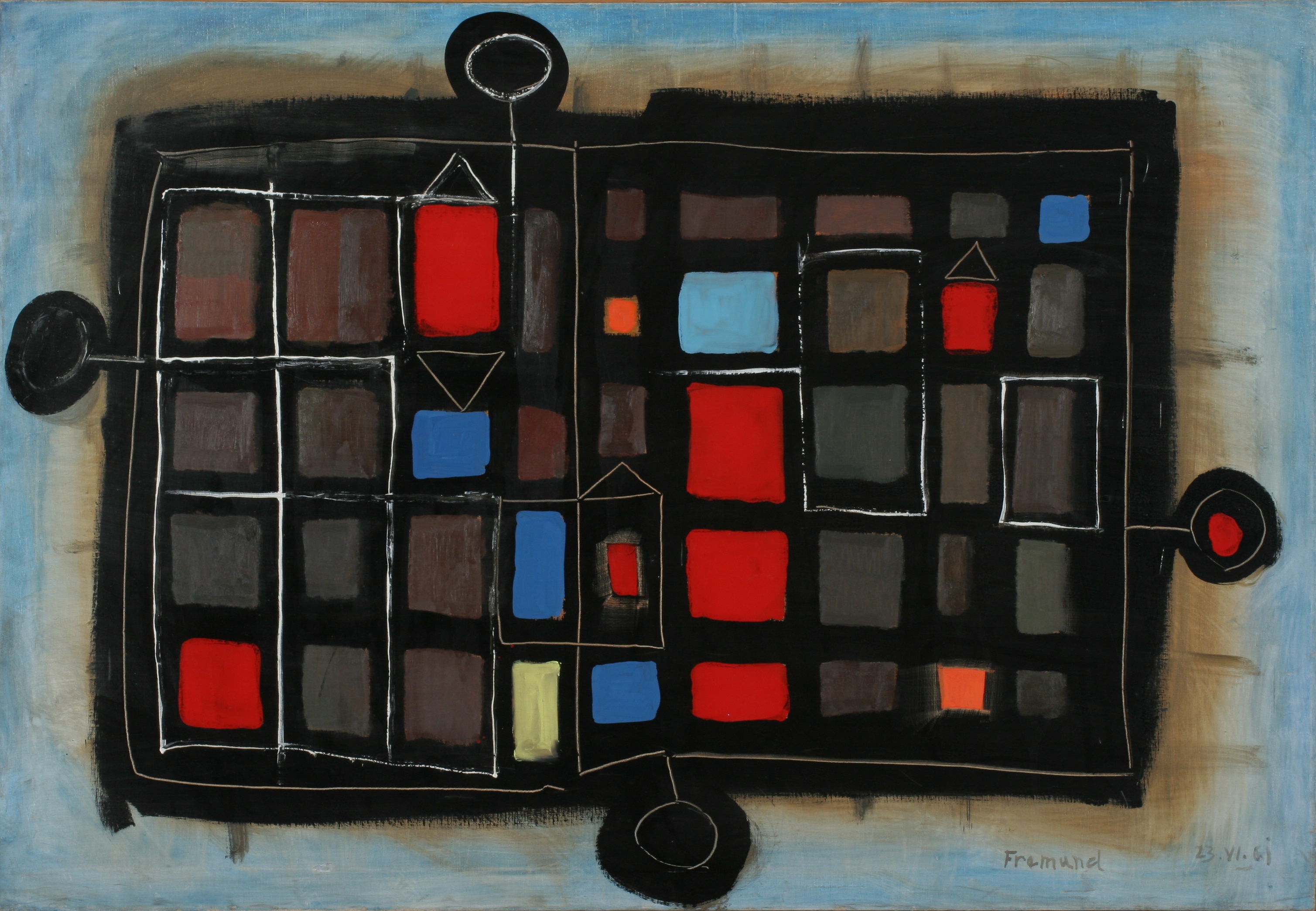 Richard Fremund, Černá vesnice, 1961, olej na plátně, KGVUZ, inv. č. O-984