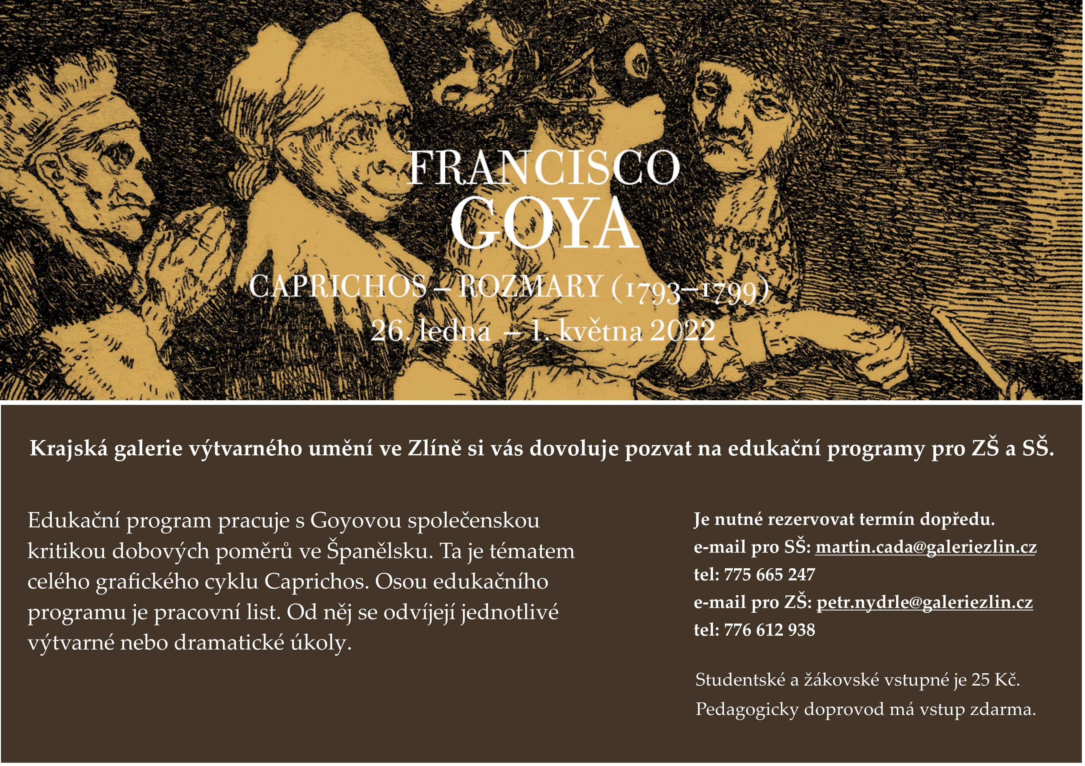 Edukační program k výstavě Caprichos (Rozmary) F. Goya