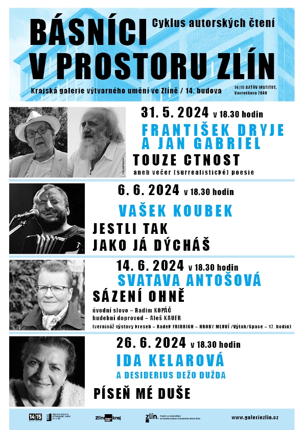 plakát s programem Básníků v prostoru Zlín 2024