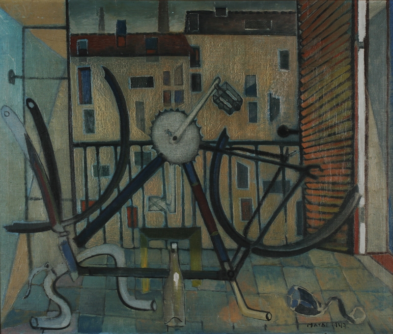 2.) Matal Bohumír, Zátiší s bicyklem, 1947